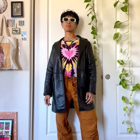 Vintage Italian Leather Coat - Picture 2 of 6